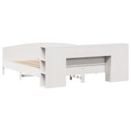 Легло с етажерка за книги, без матрак, 180x200 см, бор масив