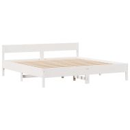 Легло с етажерка за книги, без матрак, 200x200 см, бор масив