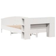 Легло с етажерка за книги, без матрак, 160x200 см, бор масив