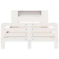 Рамка за легло без матрак, бял, 140x200 см, бор масив