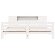 Рамка за легло без матрак, бял, 200x200 см, бор масив