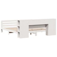 Рамка за легло без матрак, бял, 200x200 см, бор масив