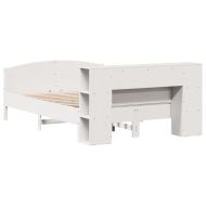 Легло с етажерка за книги, без матрак, 140x200 см, бор масив