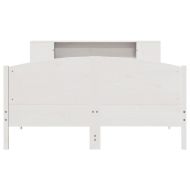 Легло с етажерка за книги, без матрак, 140x190 см, бор масив