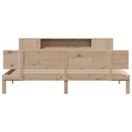 Легло с етажерка за книги, без матрак, 200x200 см, бор масив