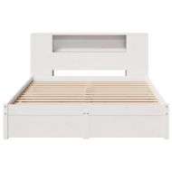 Легло с етажерка за книги, без матрак, 120x200 см, бор масив