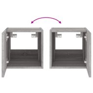 Стенен ТВ шкаф с LED осветление, сив сонома, 30,5x35x30 см