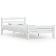 Рамка за легло, бяла, бор масив, 100х200 см