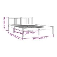 Рамка за легло, дърво масив, 135x190 cм, Double