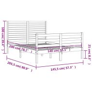 Рамка за легло с табла, 140х200 см, масивно дърво