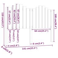 Горна табла за легло, 141x4x110 см, бор масив