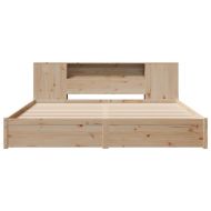 Легло с етажерка за книги, без матрак, 180x200 см, бор масив