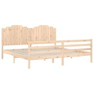 Рамка за легло с табла, 200x200 см, дърво масив