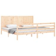 Рамка за легло с табла, 200x200 см, дърво масив