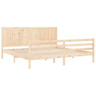Рамка за легло с табла, 200x200 см, дърво масив
