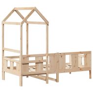 Дневно легло с покрив, 90x190 см, борово дърво масив