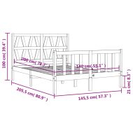 Рамка за легло без матрак, 140x200 см, масивна чамова дървесина