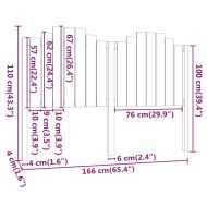Горна табла за легло, 166x4x110 см, бор масив