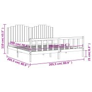Рамка за легло без матрак 200x200 см масивна чамова дървесина