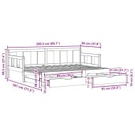 Дневно легло с уширение и чекмеджета без матрак 90x200 см