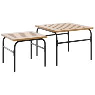 Комплект балконски мебели 5 части с възглавници черен стомана