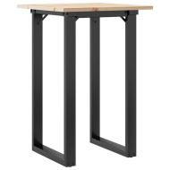 Трапезна маса О-образна рамка 50x50x75 см бор масив и чугун