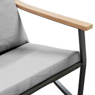 Комплект балконски мебели 4 части с възглавници черен стомана