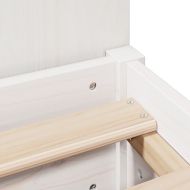 Легло с етажерка за книги, без матрак, 100x200 см, бор масив