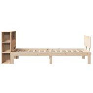 Легло с рафтове за книги, без матрак, 75x190 см, бор масив