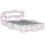 Легло с етажерка за книги, без матрак, 120x200 см, дърво масив