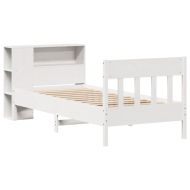 Легло с етажерка за книги, без матрак, 100x200 см, бор масив