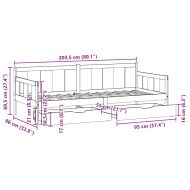 Легло с чекмеджета, без матрак, 80x200 см, масивно дърво