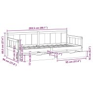 Легло с чекмеджета, без матрак, 90x200 см, масивно дърво
