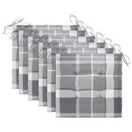 Градински столове, 6 бр, с възглавници, тиково дърво масив