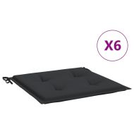 Възглавници за столове 6 бр черни 50x50x3 см Оксфорд плат