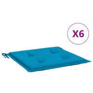 Възглавници за столове 6 бр сини 40x40x3 см Оксфорд плат