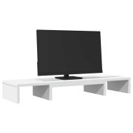 Регулируема стойка за монитор бял 80x24x10,5 см инженерно дърво
