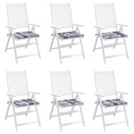 Възглавници за столове 6 бр сиво каре 50x50x4 см Оксфорд плат