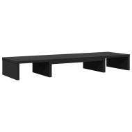 Повдигаща стойка за монитор черна 80x24x10,5 см инженерно дърво
