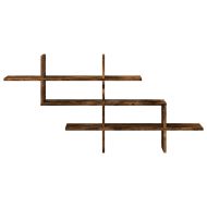 Стенен рафт, опушен дъб, 124,5x18x60,5 см, инженерно дърво