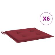 Възглавници за стол 6 бр виненочервени 50x50x3 см Оксфорд плат