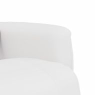 Масажен реклайнер стол с опора за крака, бял, изкуствена кожа