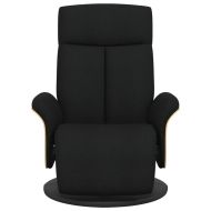 Релаксиращ стол с опора за крака, черен, текстил