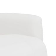 Наклоняем стол с поставка за крака, бял, изкуствена кожа