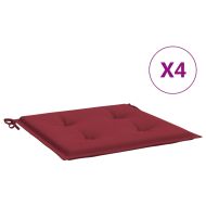 Възглавници за стол 4 бр виненочервени 50x50x3 см Оксфорд плат