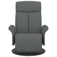 Реклайнер стол с поставка за крака, тъмносив, плат