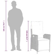 Градински трапезен комплект възглавници 7 части кафяв полиратан