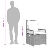 Градински трапезен комплект 7 части възглавници черен полиратан