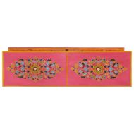 ТВ шкаф, розов, 110x30x40 см, масивно мангово дърво