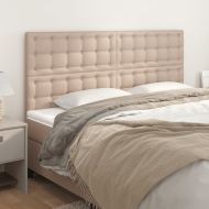 Табла за легло, цвят капучино, 200x5x118/128 см, изкуствена кожа